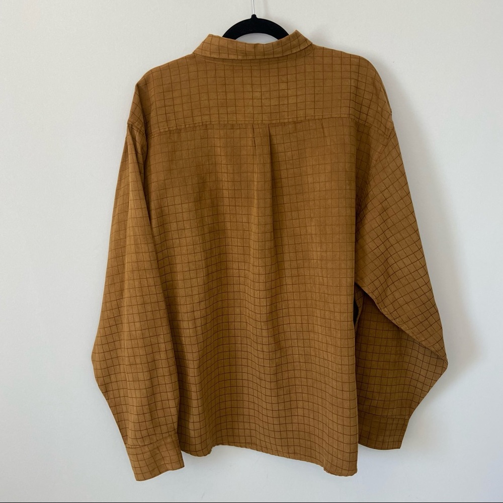 Basic Editions Brown Suede Checkered Grid Windowp… - image 2